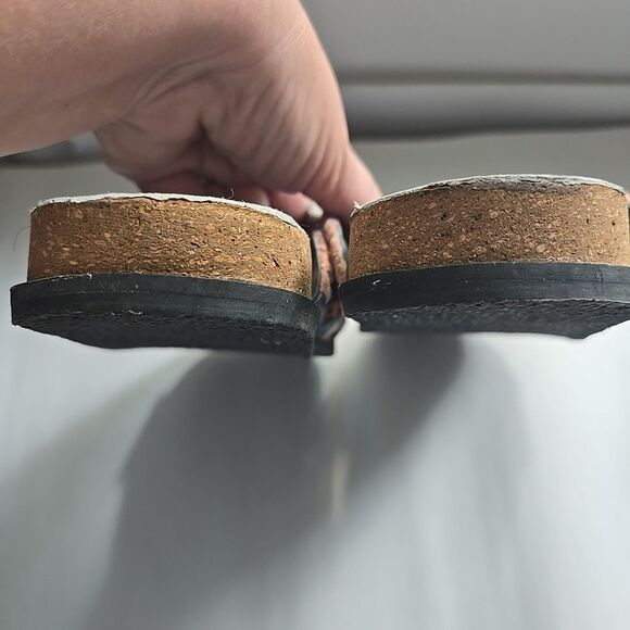 Free People Wildflowers Crossband Sandals Embroidered Floral Leather Slide 38.5 - Picture 5 of 7